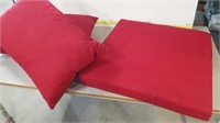 Pair Of 24"x16" Red Outdoor Cushions & 1