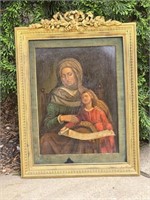 Original Oil Painting Madonna & Child Heavy Frame