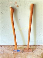 Single bit axe and 10 pound sledge