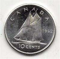 1962 Canada Uncirculated 10 Cent Coin