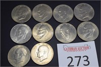 (10) 1976 Eisenhower Dollars