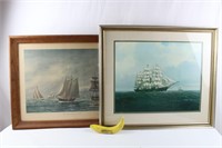 J. Kendrick & J. Leavitt Framed Nautical Prints