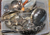 MIXED BOX LOT OF ASSORTED SILVER PLATE PIECES