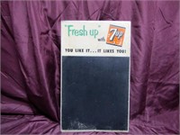 Vintage 7up metal chalkboard sign.