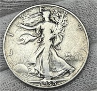 1938-D W. Liberty Half Dollar F12 Key Date