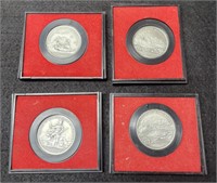 (4) U.S. Mint Dept. Of The Treasury Pewter Medals