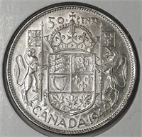 1944 Near 4 Canada Silver 50 Cents