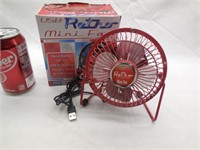 Red USB Retro Metal Fan