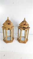 (2)Nordic Retro Wood Candle Holders