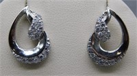 Sterling Silver CZ earrings.