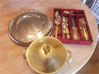 Gold Colored Flatware and Servers