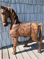 VTG hand carved wooden horse