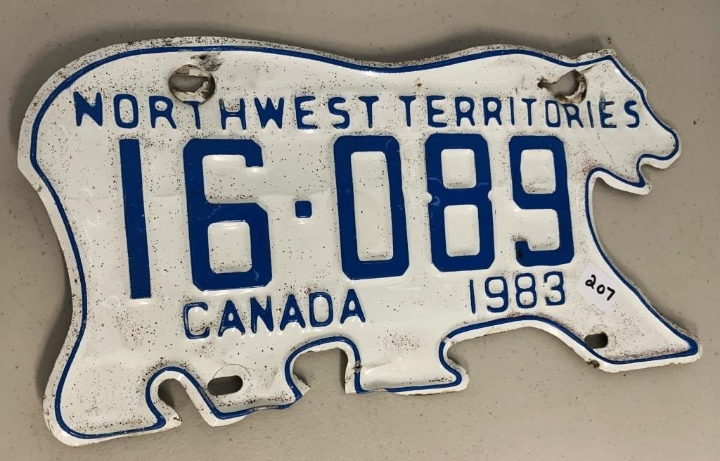 Single North West Terr. Polar Bear Licence Plate