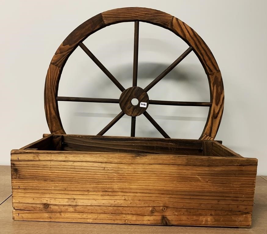 Wooden Wheel Planter (NO SHIPPING)