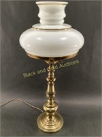 Vintage Brass Lamp w/ Glass Shade