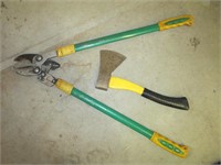 large loppers and hatchet