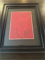 Keith Haring vintage art on paper and framed