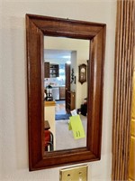 Smaller Size Wood Frame Rectangle Wall Mirror