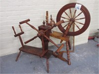 Vintage Wood Spinning Wheel & Yarn Winder