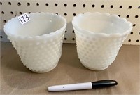 2 MILK GLASS