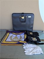 Masonic Ceremonial Lot Carrying Case, Gloves,