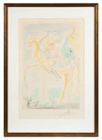 Couple on Horseback, Salvador Dali Etching.