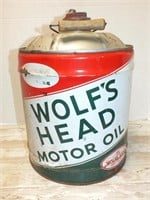 WOLF'S HEAD MOTOR OIL 5 GALLON CANISTER