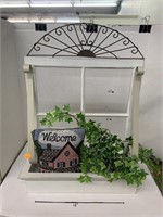Window Decor with Pillow and Greenery