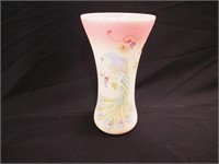 10 1/4" Fenton art glass vase (glows) Burmese