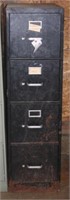 4 drawer filing cabinet, black in color