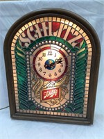 Schlitz Beer Adv. Plastic Clock, Working, 26”T,