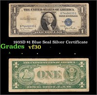 1935D $1 Blue Seal Silver Certificate Grades vf++