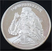 FORTUNE TELLER 1 ONZA 999 FINE SILVER ROUND