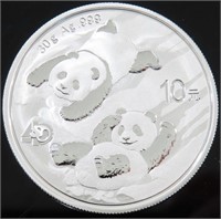 2022 CHINESE SILVER PANDA 1 OZ 999 SILVER ROUND