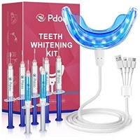 PDOO Teeth Whitening Kit with LED Light for