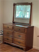 Americana Style Vintage Six Drawer Dresser