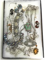 27 Vintage Rhinestone Jewelry Pieces - Sterling