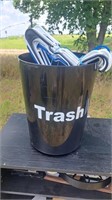 Black TRASH can and hangers bundle