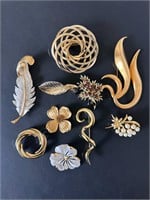 Elegant Gold-Tone Brooch Collection