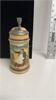1/2 L German relief stein with decorative lid