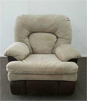 Oversize Leather and Micro Fiber Rocker Recliner