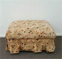 Floral Upholstery Covered Cushioned Footstool