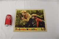 1950s The Gambler Wore A Gun Lobby Card #2