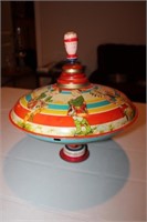 Vintage Tin Top Toy, makes a sound 12H X 11 Wide