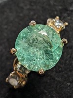$1695 10K  Natural Emerald(1.35ct) Diamond(0.2ct)