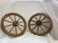 Pair Decorative Wagon Wheels 15" Dia