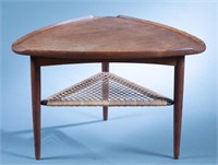 Danish Modern Poul Jensen triangular side table.