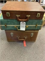 2 Vintage Suitcases, 1 Briefcase