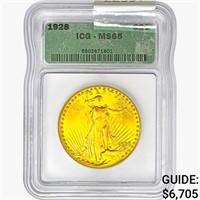 1928 $20 Gold Double Eagle ICG MS65