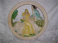 VINTAGE CHALKWARE PLAQUE - SOME SMALL CHIPS EDGE